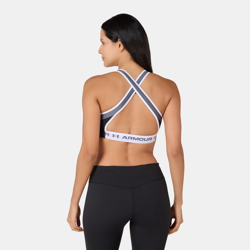 اندر ارمر حمالة صدر رياضية بدعم متوسط وتصميم متقاطع في الخلف للنساء